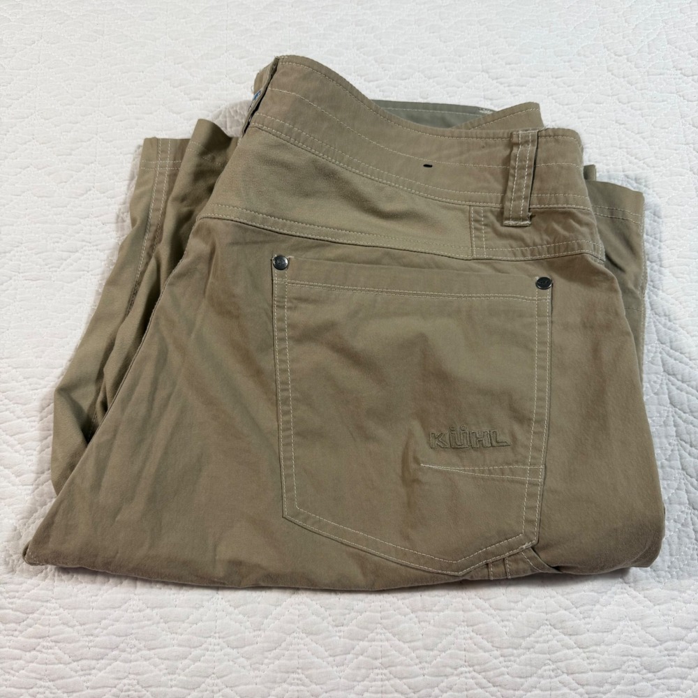 KUHL Mens Size 38 x10.5 Khaki Outdoor Cargo Shorts Patent Pending Hiking Pockets